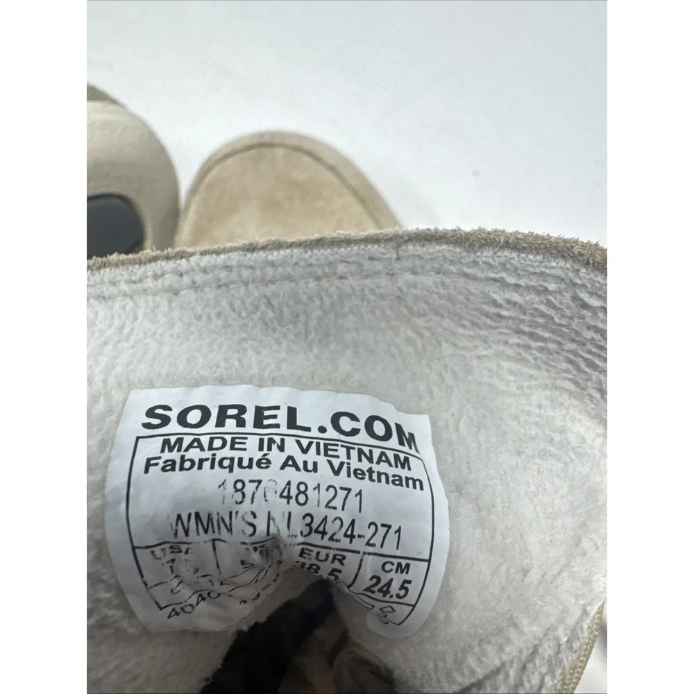 Sorel Explorer NL3424-271 Ivory Gray Waterproof Insulated Boots Womens 7.5